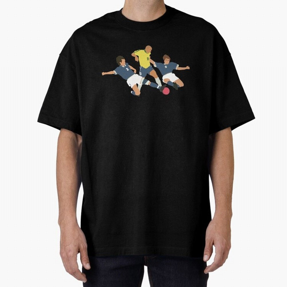 Ronaldo vs Maldini & Cannavaro Iconic Football Moment Oversized T-Shirt Feel Match Day Hype around FIFA World Cup 2026 USA Canada Mexico, Mbappe, Brazil, Goal Celebration Energy, Supporter Heritage, Football Icons and Worldwide Tournament Joy;