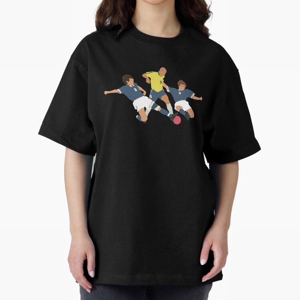 Ronaldo vs Maldini & Cannavaro Iconic Football Moment Oversized T-Shirt Feel Match Day Hype around FIFA World Cup 2026 USA Canada Mexico, Mbappe, Brazil, Goal Celebration Energy, Supporter Heritage, Football Icons and Worldwide Tournament Joy;