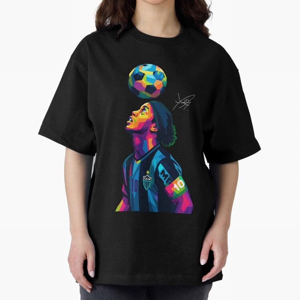 Ronaldinho Wpap Art Oversized T-Shirt Make Memories around FIFA World Cup 2026 Group Stage Spirit, with Portugal, Spain and Germany, Neymar, Champion Mindset, Group Stage Buzz, Knockout Tension and Passionate Fan Culture; Ideal for Fans Who Follow