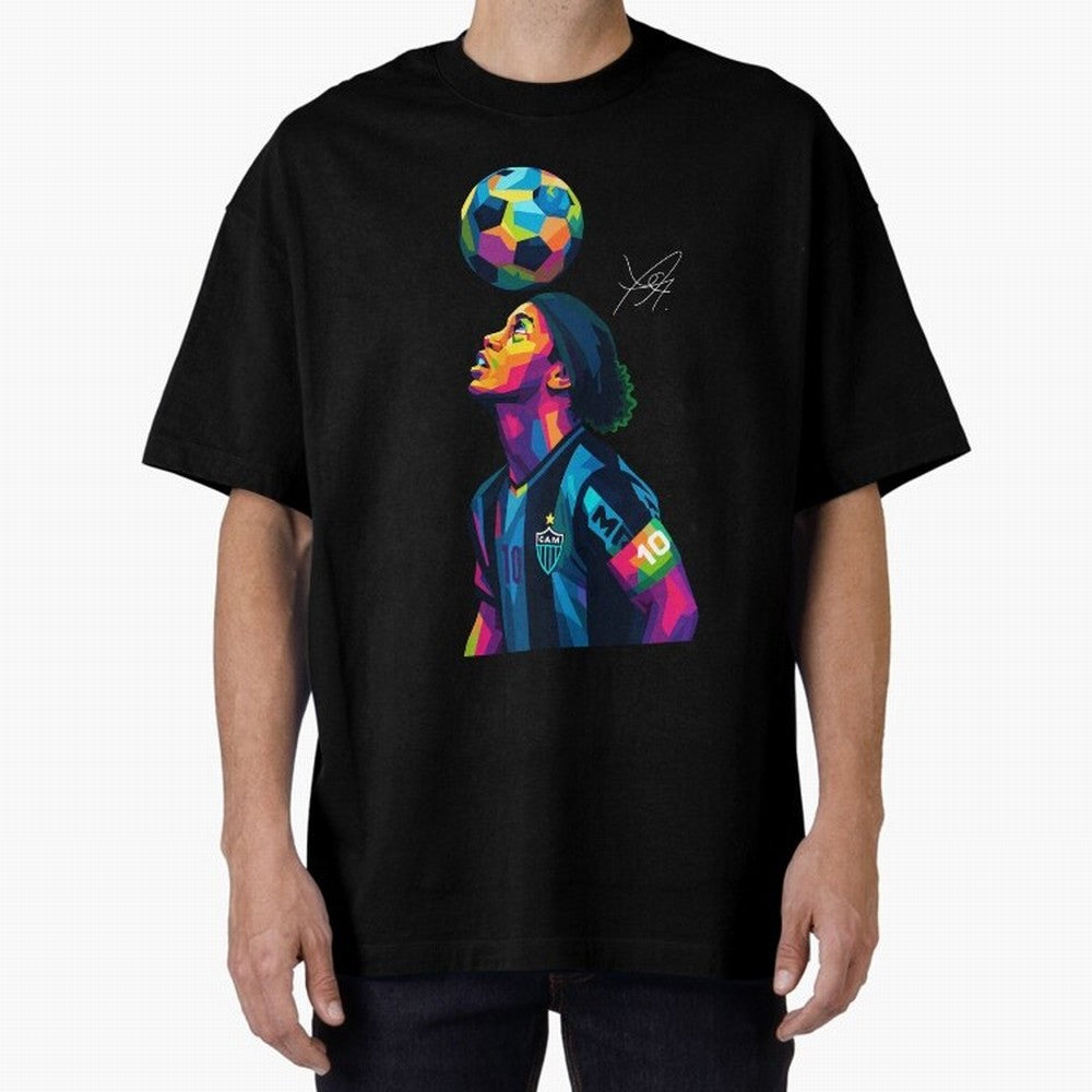 Ronaldinho Wpap Art Oversized T-Shirt Make Memories around FIFA World Cup 2026 Group Stage Spirit, with Portugal, Spain and Germany, Neymar, Champion Mindset, Group Stage Buzz, Knockout Tension and Passionate Fan Culture; Ideal for Fans Who Follow