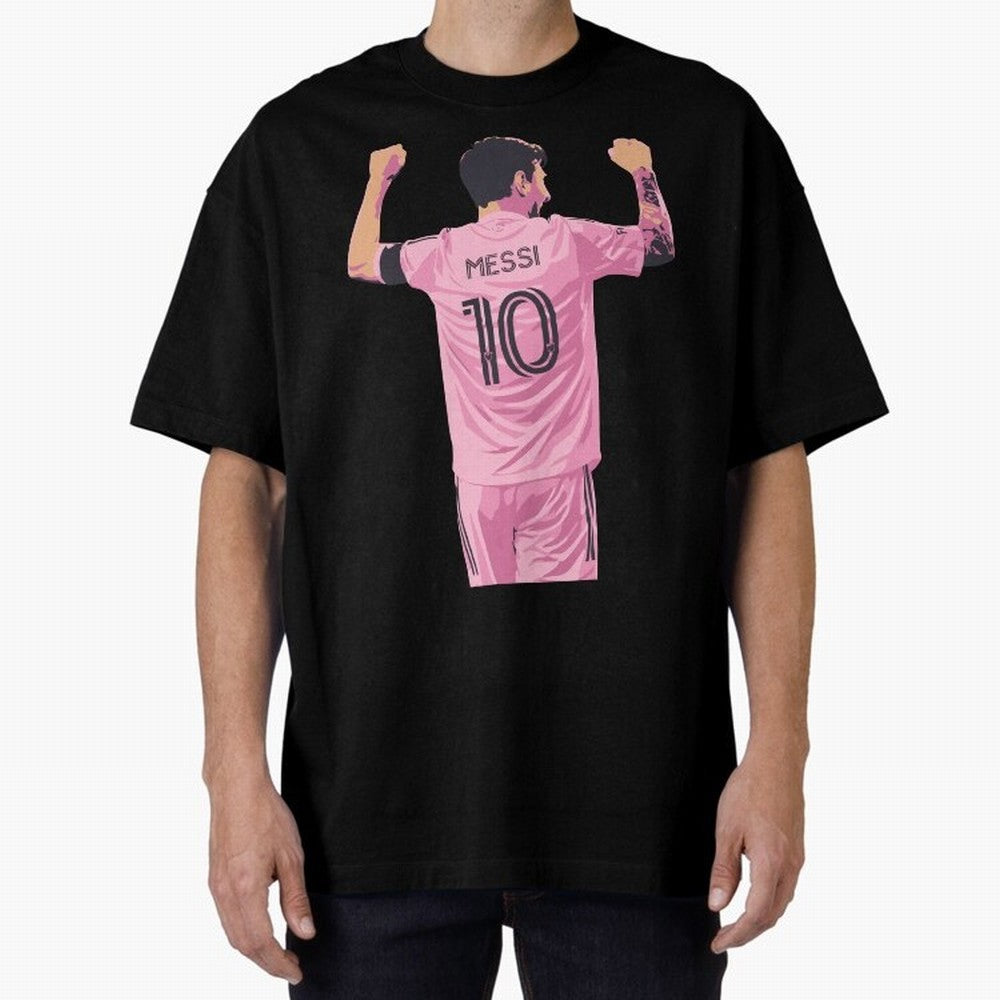 Lionel Messi Celebration Oversized T-Shirt Fuel FIFA World Cup 2026 for Fans of Cristiano Ronaldo, Haaland and CR7 and Argentina and Brazil, Bringing Stadium Chants, National Pride, Trophy Dreams and Unforgettable Football Memories; Made for Die