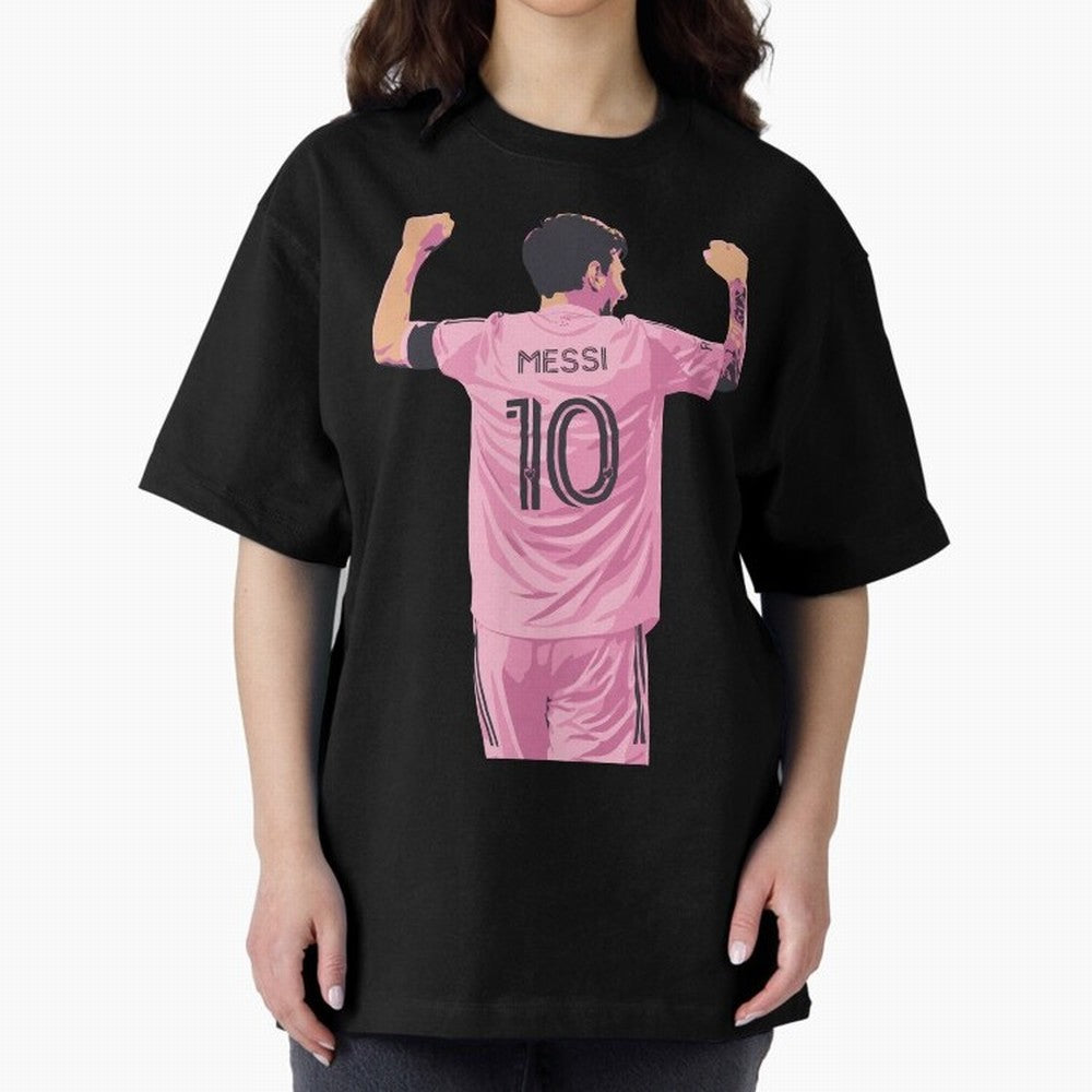 Lionel Messi Celebration Oversized T-Shirt Fuel FIFA World Cup 2026 for Fans of Cristiano Ronaldo, Haaland and CR7 and Argentina and Brazil, Bringing Stadium Chants, National Pride, Trophy Dreams and Unforgettable Football Memories; Made for Die
