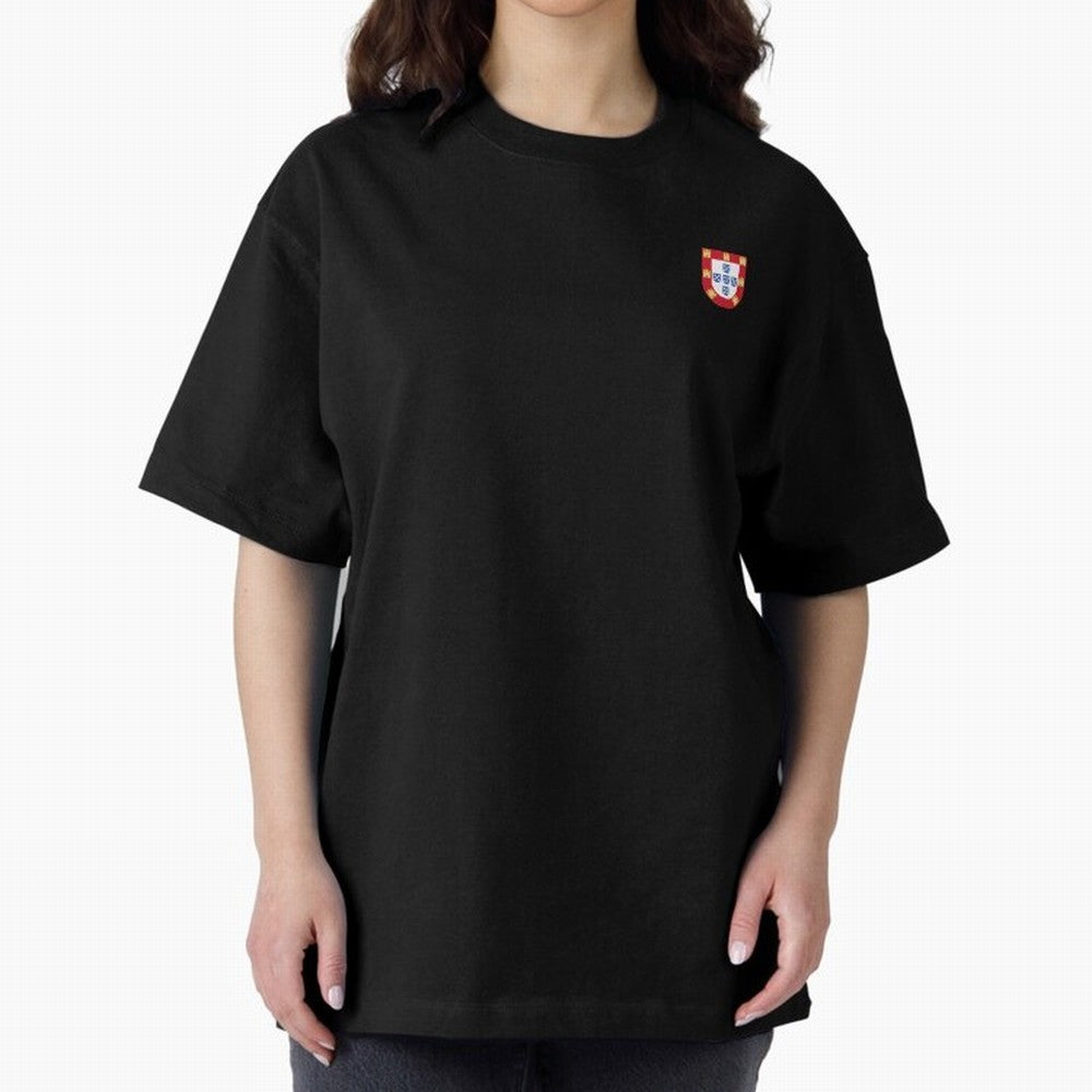 Portuguese Shield Oversized T-Shirt Celebrate the Road through Match Day Hype around FIFA World Cup 2026 Group Stage, Cristiano Ronaldo, France and Portugal, Worldwide Fan Energy, Dramatic Goals, Stadium Lights and Championship Celebrations;
