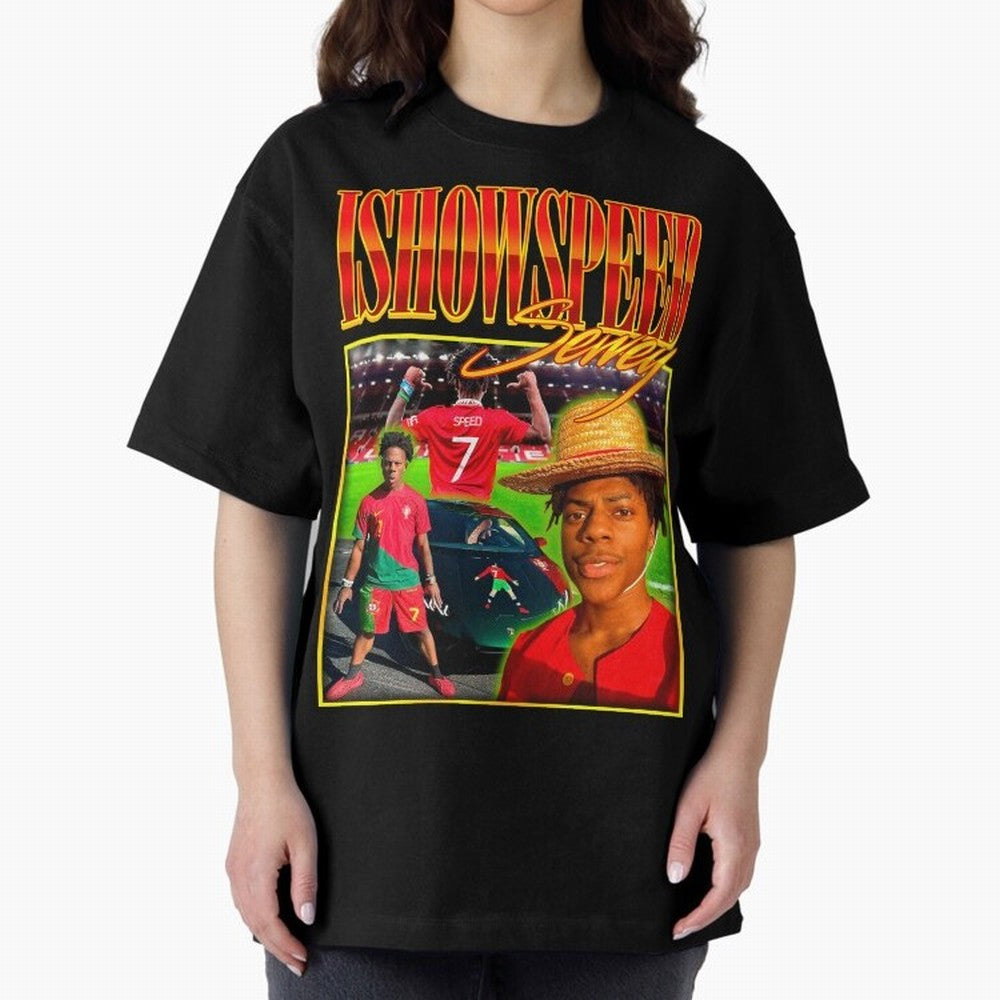 IShowSpeed Vintage Retro Y2K Design Oversized T-Shirt Stand with FIFA World Cup 2026 Group Stage Spirit, with Germany, Neymar, Classic Soccer Heritage, Championship Pressure, Fan Loyalty and International Pride; Built for Supporters Chasing Trophy