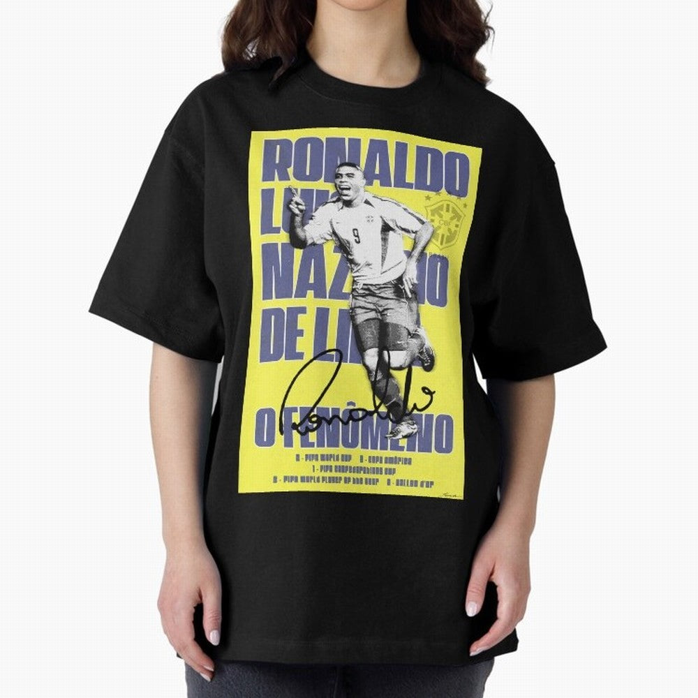 R9 Ronaldo Nazario Poster Oversized T-Shirt Embrace Global Football Passion for FIFA World Cup 2026 Group Stage, Built around Cristiano Ronaldo, Argentina, Soccer Culture, Superstar Moments, National Team Dreams and Competitive Fire; Perfect for
