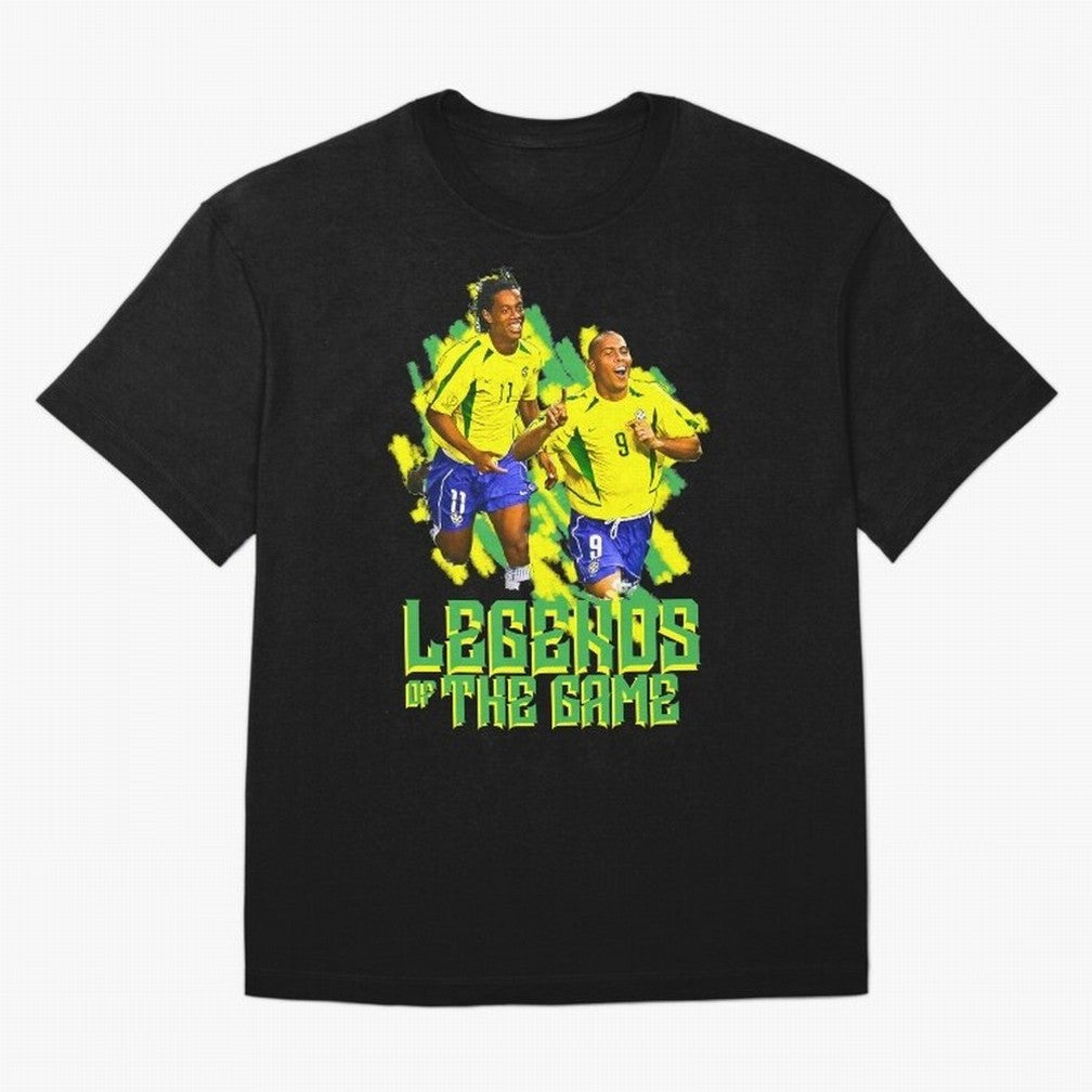 Ronaldinho and ronaldo brazil football print art Oversized T-Shirt Make Every Match About Match Day Hype around FIFA World Cup 2026 USA Canada Mexico, Cristiano Ronaldo, Portugal, Vintage Soccer Flavor, Modern Football Stars, National Flags and