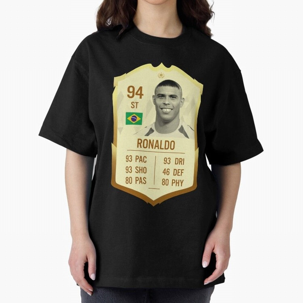 Ronaldo Ultimate Card Oversized T-Shirt Honor Football Greatness during FIFA World Cup 2026 Spirit, Made for France, Mbappe, Goal Celebration Energy, Supporter Heritage, Football Icons and Worldwide Tournament Joy; Ideal for Fans Who Follow Messi,