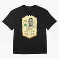 Ronaldo Ultimate Card Oversized T-Shirt Honor Football Greatness during FIFA World Cup 2026 Spirit, Made for France, Mbappe, Goal Celebration Energy, Supporter Heritage, Football Icons and Worldwide Tournament Joy; Ideal for Fans Who Follow Messi,