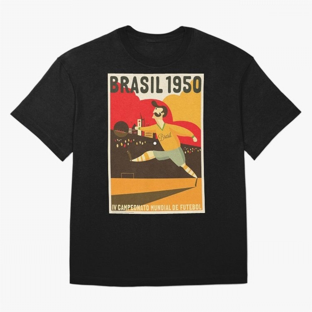 Brasil 1950 World Cup Oversized T-Shirt Celebrate Global Passion for FIFA World Cup 2026 for Fans of CR7 and Brazil, Portugal and Argentina, Bringing Worldwide Fan Energy, Dramatic Goals, Stadium Lights and Championship Celebrations; Ideal for Fans