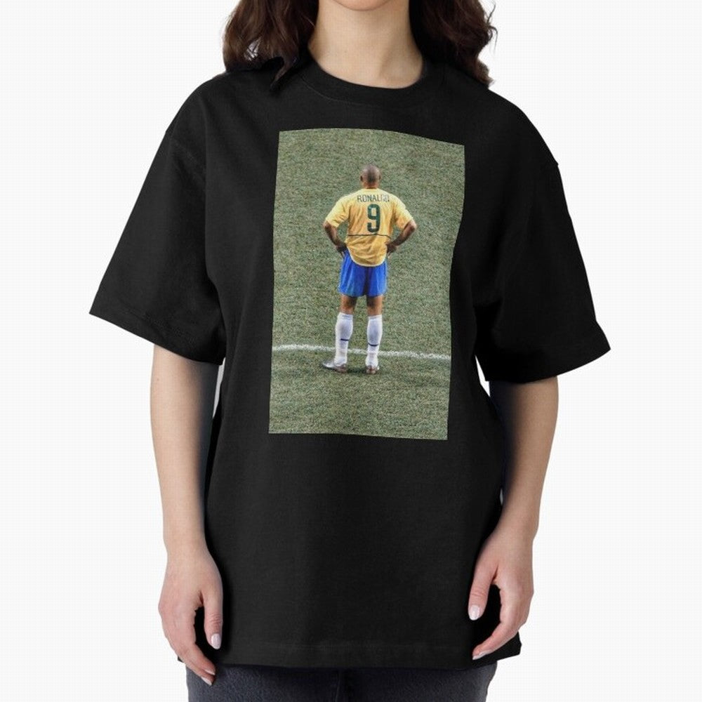 Illustration Ronaldo Luis Nazario de Lima Oversized T-Shirt Enjoy the Biggest Football Party of FIFA World Cup 2026 USA Canada Mexico Made for Mbappe, Portugal, Spain and Germany Energy, Championship Spirit, Famous Goals, Roaring Crowds and