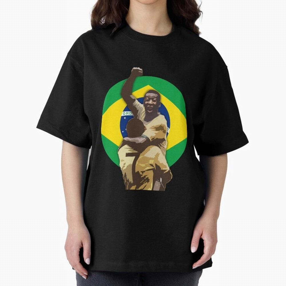 Pele Greates Footbal Player in History - Joga Bonito Oversized T-Shirt Support Iconic Players in FIFA World Cup 2026 for Fans of Cristiano Ronaldo and England and Germany, Bringing Global Supporter Spirit, Legendary Goals, National Colors and