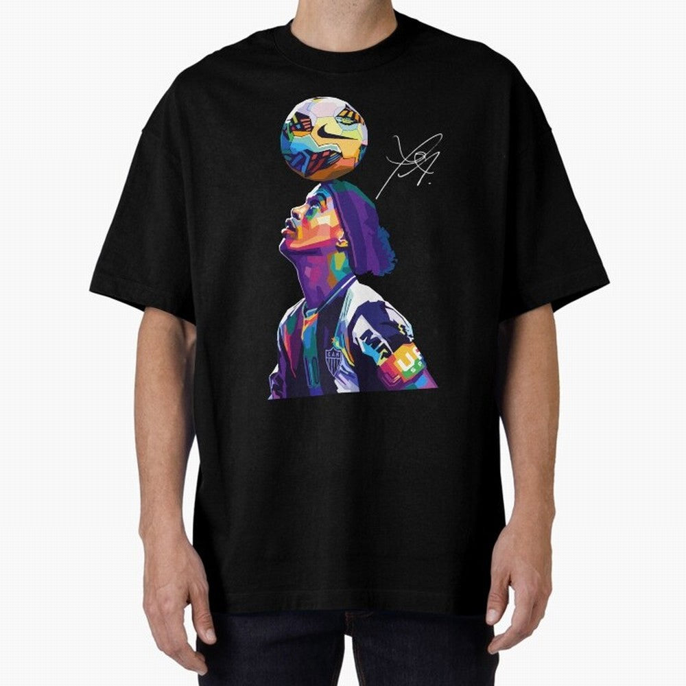 Ronaldinho Wpap Pop Art Oversized T-Shirt Bring Home the FIFA World Cup 2026 Journey through Mbappe Highlights, Germany Pride, Retro Football Energy, Iconic Rivalries, Trophy Chase Drama and Stadium Atmosphere; Perfect for Fans, Collectors, Family