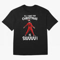 All I Want For Christmas Is Siuuu CR7 fans Xmas Christian Ronaldo Oversized T-Shirt Share the Excitement of FIFA World Cup 2026 USA Canada Mexico Spirit, Filled with England, France and Netherlands, Mbappe and Neymar, Vintage Soccer Flavor, Modern