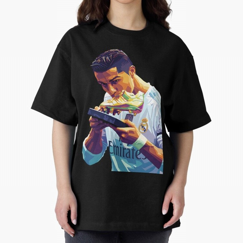 Ronaldo pop art Oversized T-Shirt Join Supporters Worldwide for FIFA World Cup 2026 Group Stage for Fans of CR7 and Messi and Netherlands, Bringing Football History, Final Match Energy, Crowd Noise and Once in a Lifetime Moments; Perfect for People