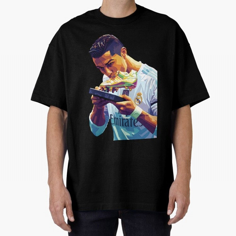 Ronaldo pop art Oversized T-Shirt Join Supporters Worldwide for FIFA World Cup 2026 Group Stage for Fans of CR7 and Messi and Netherlands, Bringing Football History, Final Match Energy, Crowd Noise and Once in a Lifetime Moments; Perfect for People