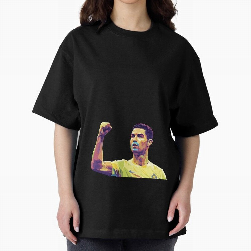 Ronaldo pop art Oversized T-Shirt Join FIFA World Cup 2026 Group Stage Spirit, Driven by Portugal, Spain and Germany, Mbappe, Stadium Memories, Football Loyalty, International Chants and Championship Tradition; Made for Die Hard Supporters, Soccer