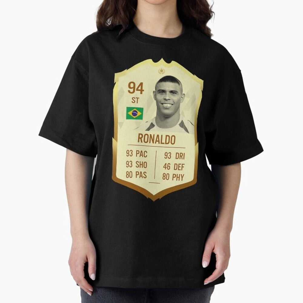 Ronaldo Ultimate Card Oversized T-Shirt Relive FIFA World Cup 2026 Group Stage Spirit, with France, Haaland, Match Day Excitement, Supporter Culture, Golden Goals and Global Football Passion; Ideal for Football Dads, Football Moms, Friends,