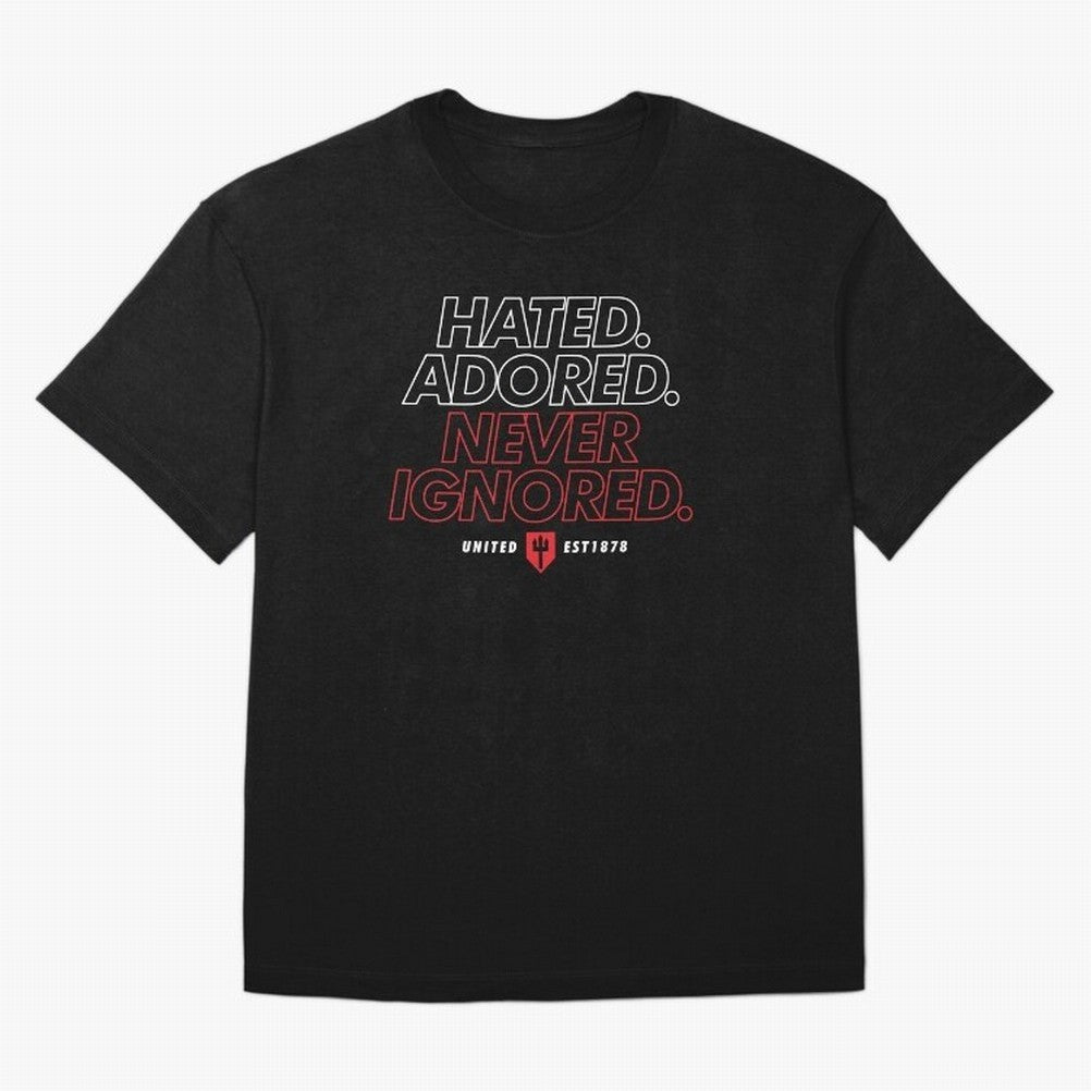 Hated, Adored, Never Ignored - Manchester United! Oversized T-Shirt Spotlight the FIFA World Cup 2026 USA Canada Mexico Journey through Mbappe Highlights, Argentina Pride, Game Day Rituals, Football Legends, Country Pride and the Road to the Final;