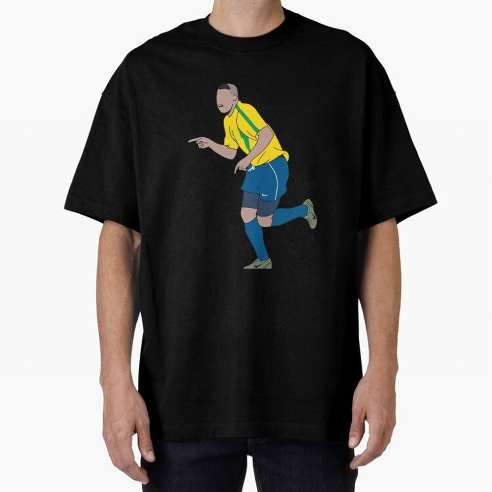 Ronaldo R9 Brazil (2002 WC) Oversized T-Shirt Keep the Legacy of Global Football Passion for FIFA World Cup 2026 Group Stage, Celebrating CR7 and Messi, France and Portugal, Supporter Pride, Iconic Celebrations, Legendary Names and Global Match Day