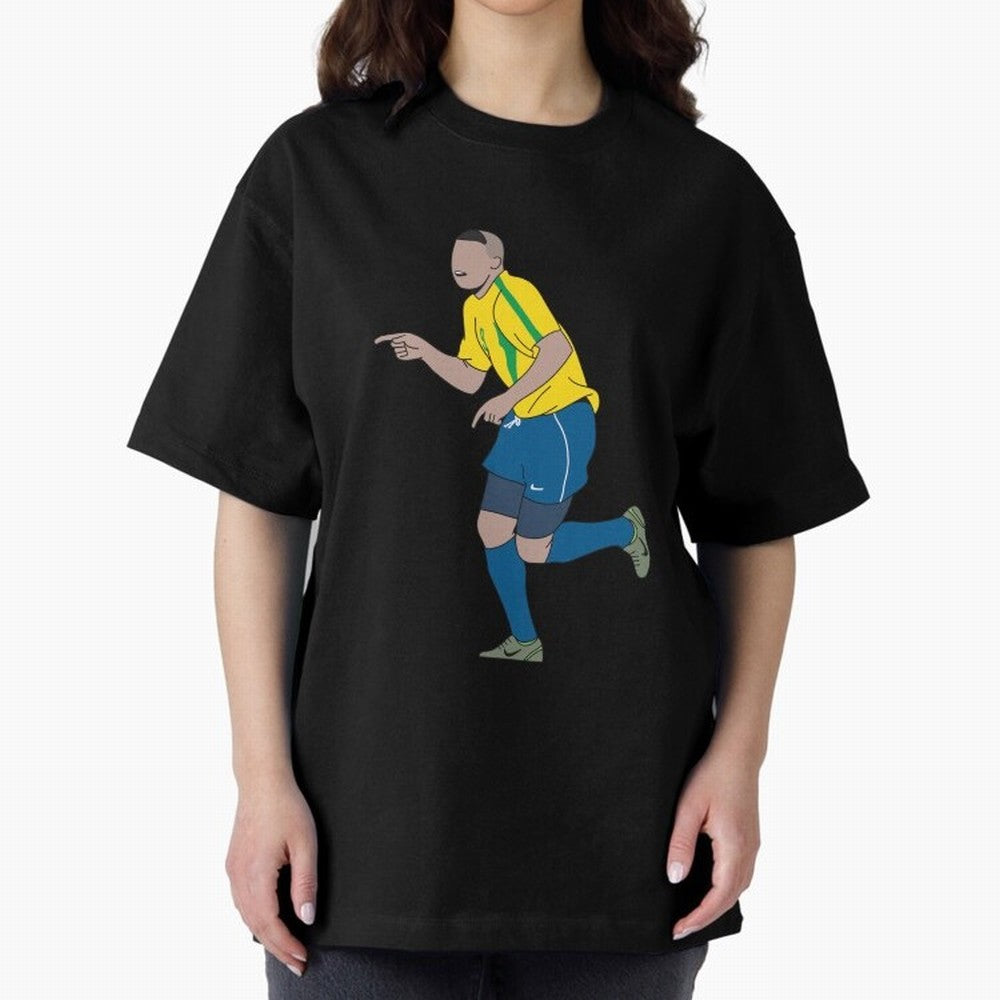 Ronaldo R9 Brazil (2002 WC) Oversized T-Shirt Keep the Legacy of Global Football Passion for FIFA World Cup 2026 Group Stage, Celebrating CR7 and Messi, France and Portugal, Supporter Pride, Iconic Celebrations, Legendary Names and Global Match Day