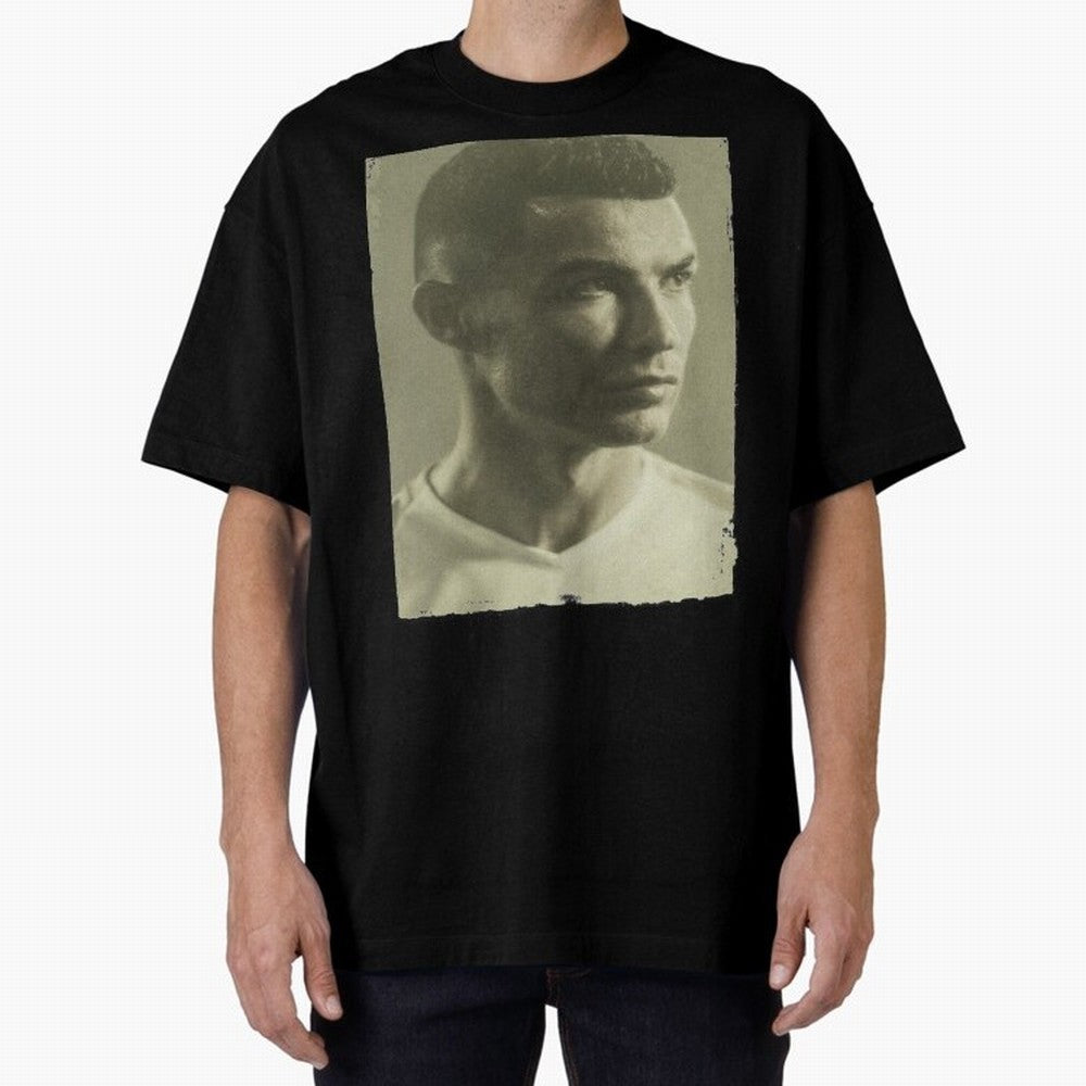 Cristiano Ronaldo Fan Art Oversized T-Shirt Turn Up for Match Day Hype around FIFA World Cup 2026 USA Canada Mexico, Neymar, Haaland and Cristiano Ronaldo, Argentina and Brazil, Championship Spirit, Famous Goals, Roaring Crowds and International