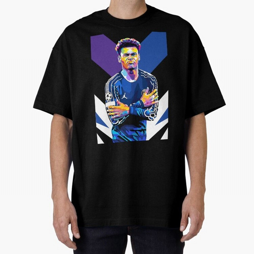 Desire Doue in WPAP Style Oversized T-Shirt Feel the Roar of FIFA World Cup 2026 USA Canada Mexico Spirit, Connected to England, France and Netherlands, Cristiano Ronaldo, Match Day Excitement, Supporter Culture, Golden Goals and Global Football
