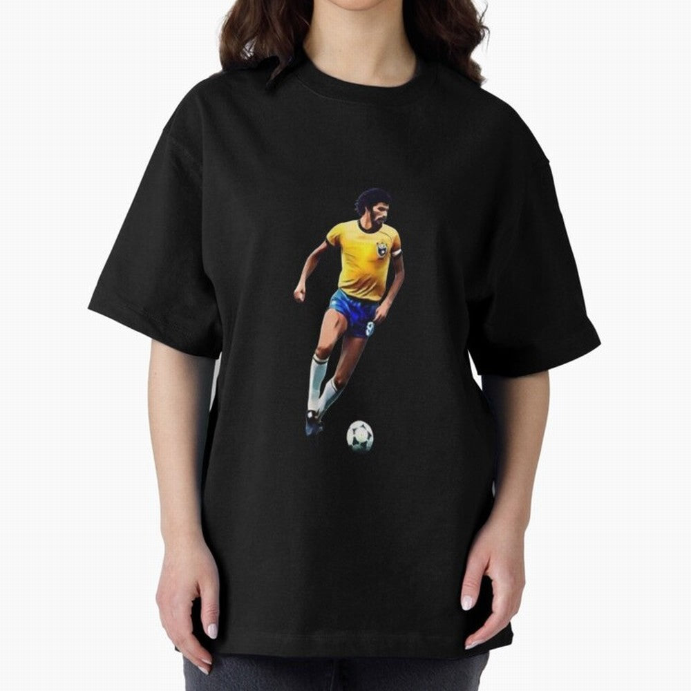 Legends of The Beautiful Game Cartoon Collection Legends Socrates Cartoon Artwork9 Oversized T-Shirt Celebrate Football Heritage in FIFA World Cup 2026 USA Canada Mexico for Fans of Neymar and Netherlands, Bringing Stadium Memories, Football