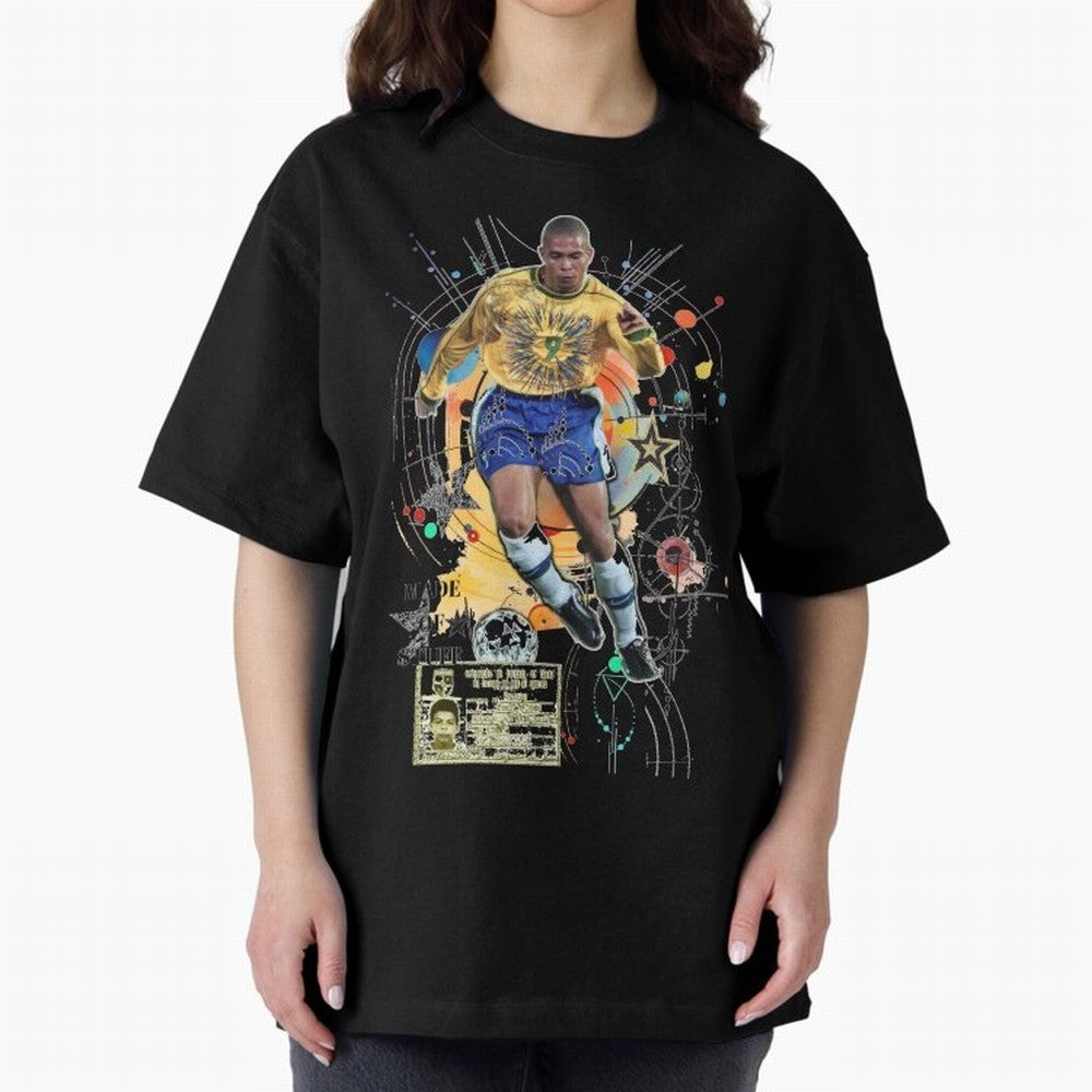 Ronaldo Nazario Football Playmaker Oversized T-Shirt Bring World Football Passion into Match Day Hype around FIFA World Cup 2026 Group Stage, Haaland and Mbappe, Argentina, Champion Mindset, Group Stage Buzz, Knockout Tension and Passionate Fan