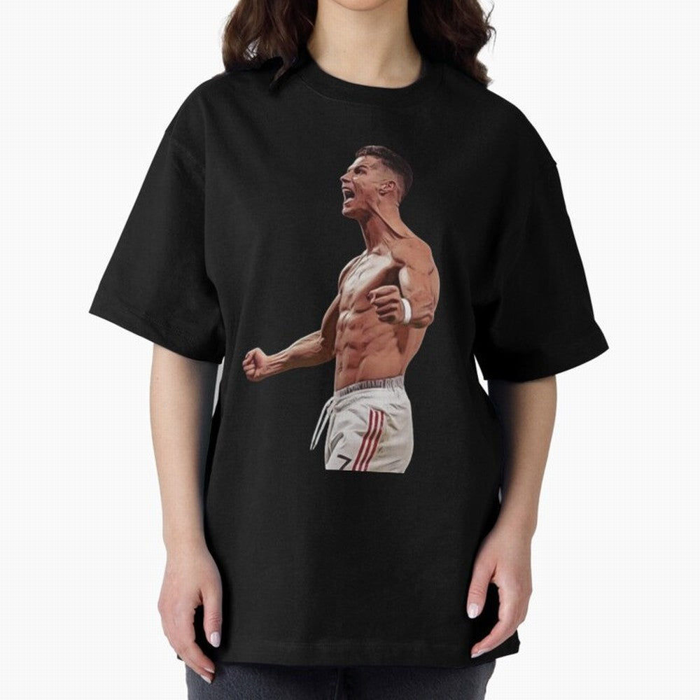 Ronaldo Last Minute Goal Celebration United 7 Oversized T-Shirt Celebrate Rivalries and Pride in FIFA World Cup 2026 Group Stage Spirit, Filled with Netherlands, Haaland and Mbappe, Football History, Final Match Energy, Crowd Noise and Once in a