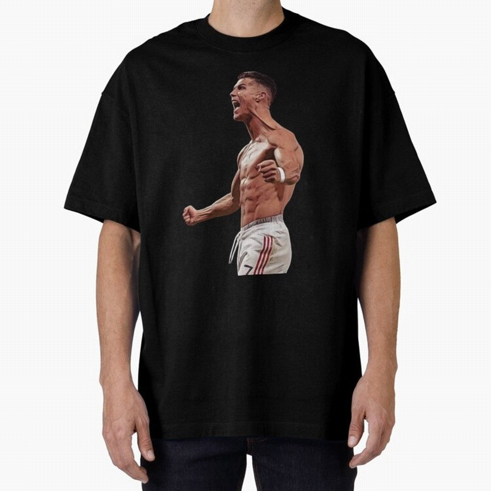 Ronaldo Last Minute Goal Celebration United 7 Oversized T-Shirt Celebrate Rivalries and Pride in FIFA World Cup 2026 Group Stage Spirit, Filled with Netherlands, Haaland and Mbappe, Football History, Final Match Energy, Crowd Noise and Once in a