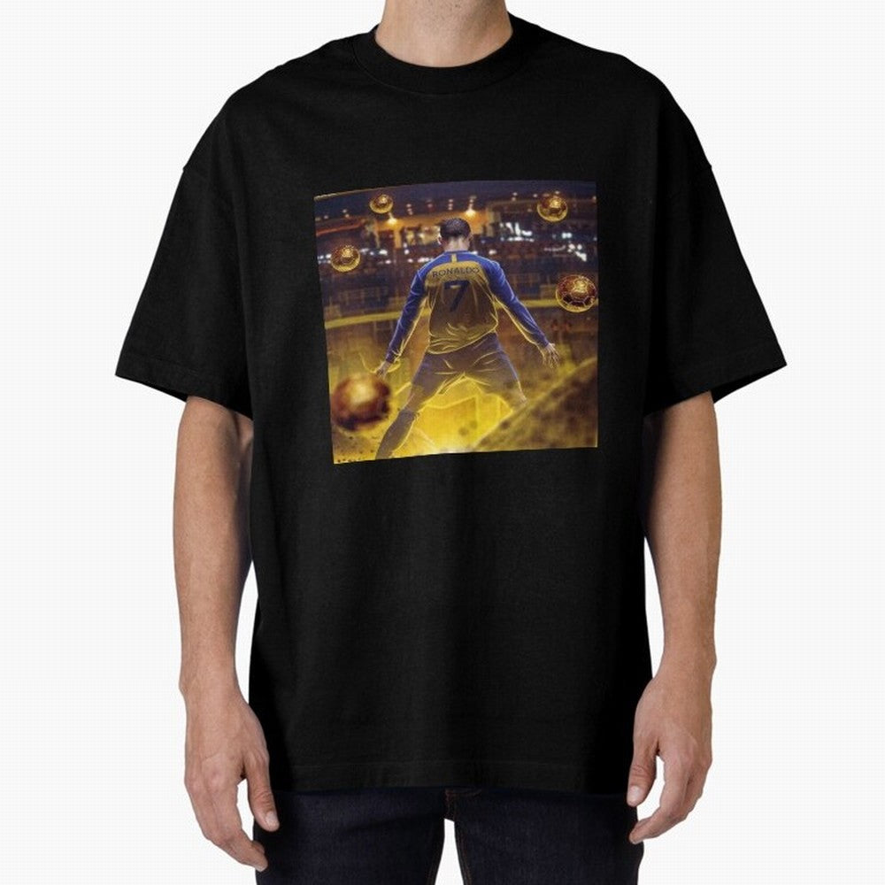 Ronaldo al nassr Oversized T-Shirt Turn Up for Global Football Passion for FIFA World Cup 2026 USA Canada Mexico, Capturing Messi, Neymar and Mbappe, Argentina, Classic Soccer Heritage, Championship Pressure, Fan Loyalty and International Pride;