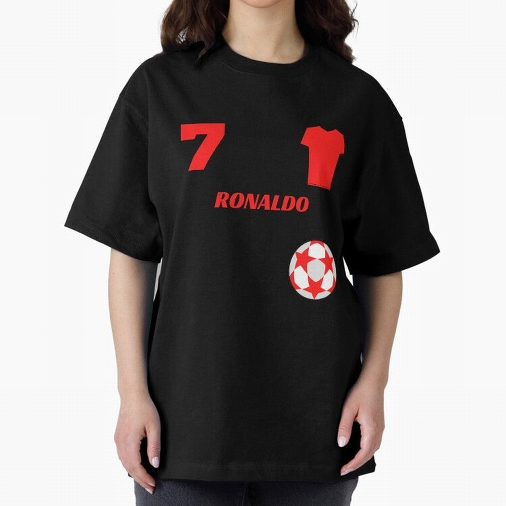 Ronaldo 7 - Man U Back to Manchester Oversized T-Shirt Represent Football Lovers during FIFA World Cup 2026 Group Stage for Fans of Messi, CR7 and Mbappe and Portugal, Bringing Vintage Soccer Flavor, Modern Football Stars, National Flags and Final