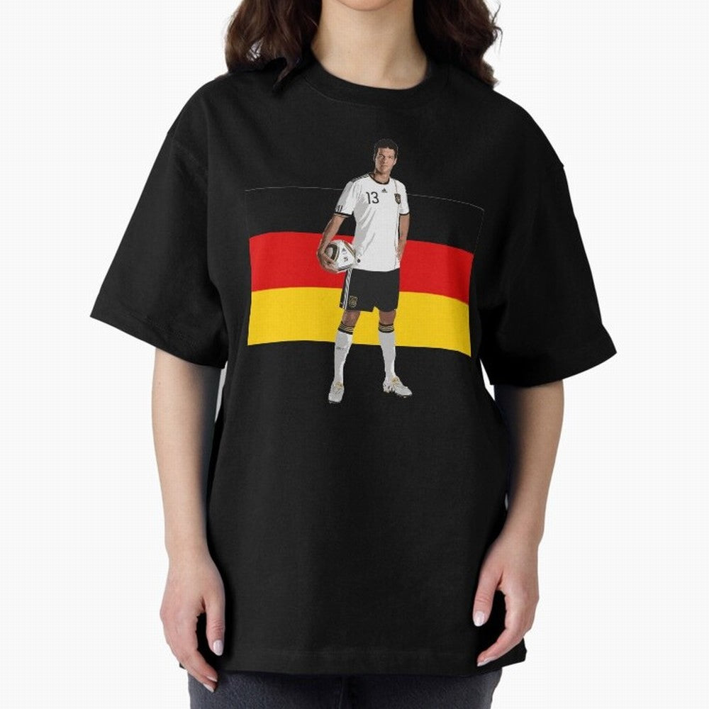 Michael Ballack - German Football Legend Oversized T-Shirt Fuel FIFA World Cup 2026 for Fans of Mbappe and Neymar and Spain and Netherlands, Bringing Championship Spirit, Famous Goals, Roaring Crowds and International Football Unity; Perfect for