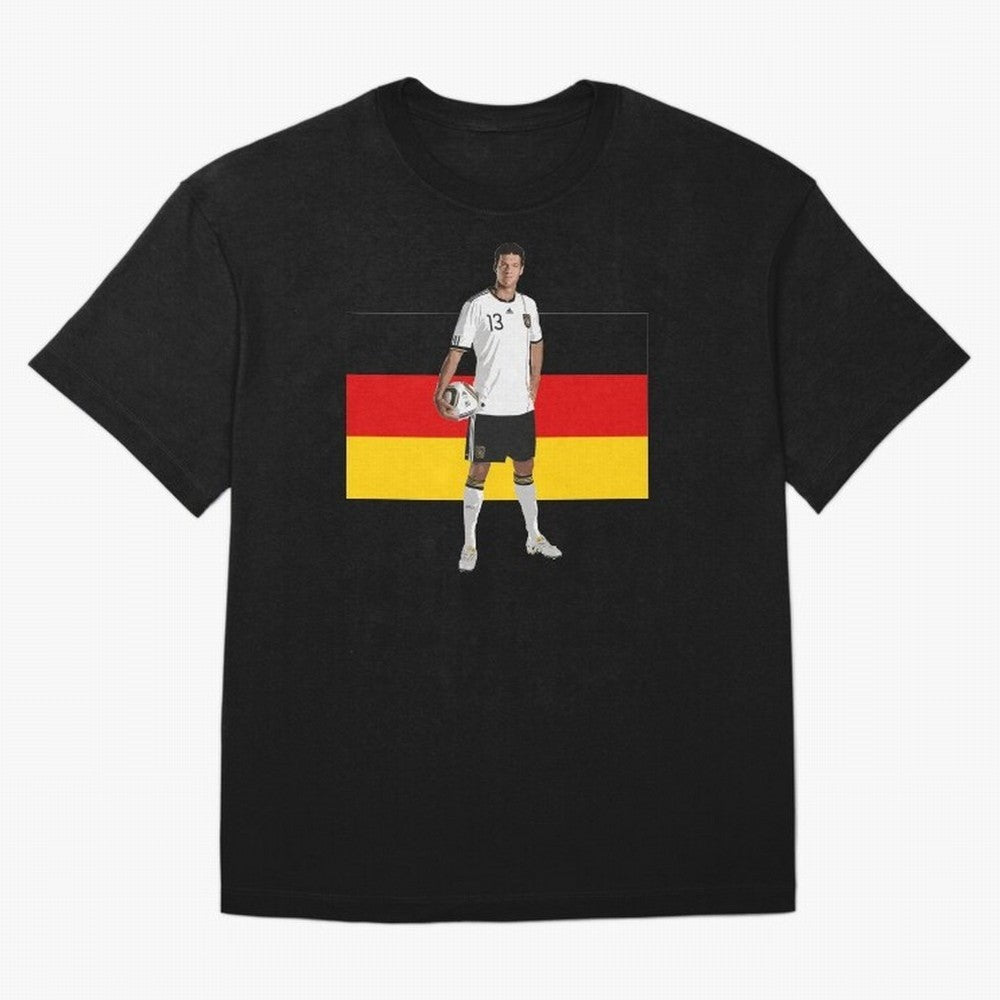 Michael Ballack - German Football Legend Oversized T-Shirt Fuel FIFA World Cup 2026 for Fans of Mbappe and Neymar and Spain and Netherlands, Bringing Championship Spirit, Famous Goals, Roaring Crowds and International Football Unity; Perfect for