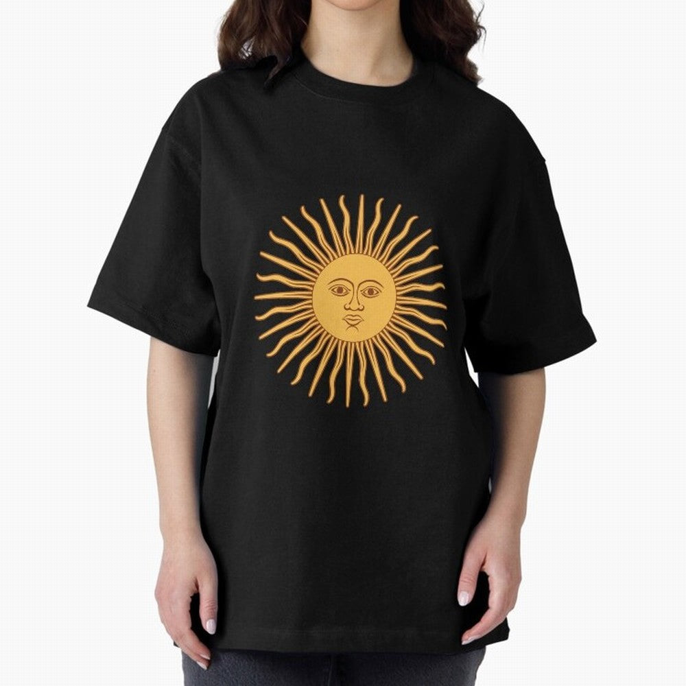 Argentina's Sun Oversized T-Shirt Celebrate Rivalries and Pride in FIFA World Cup 2026 for Fans of Neymar and Portugal, Spain and Germany, Bringing Retro Football Energy, Iconic Rivalries, Trophy Chase Drama and Stadium Atmosphere; Made for Die