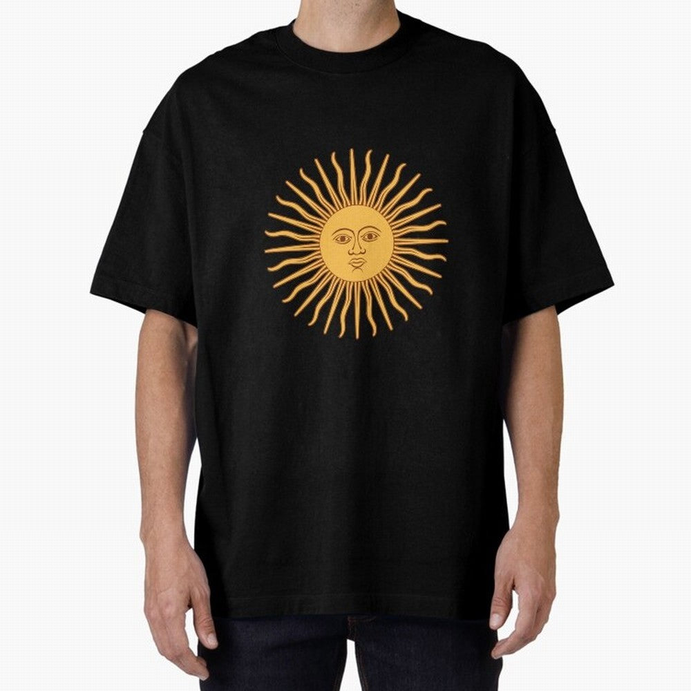 Argentina's Sun Oversized T-Shirt Celebrate Rivalries and Pride in FIFA World Cup 2026 for Fans of Neymar and Portugal, Spain and Germany, Bringing Retro Football Energy, Iconic Rivalries, Trophy Chase Drama and Stadium Atmosphere; Made for Die