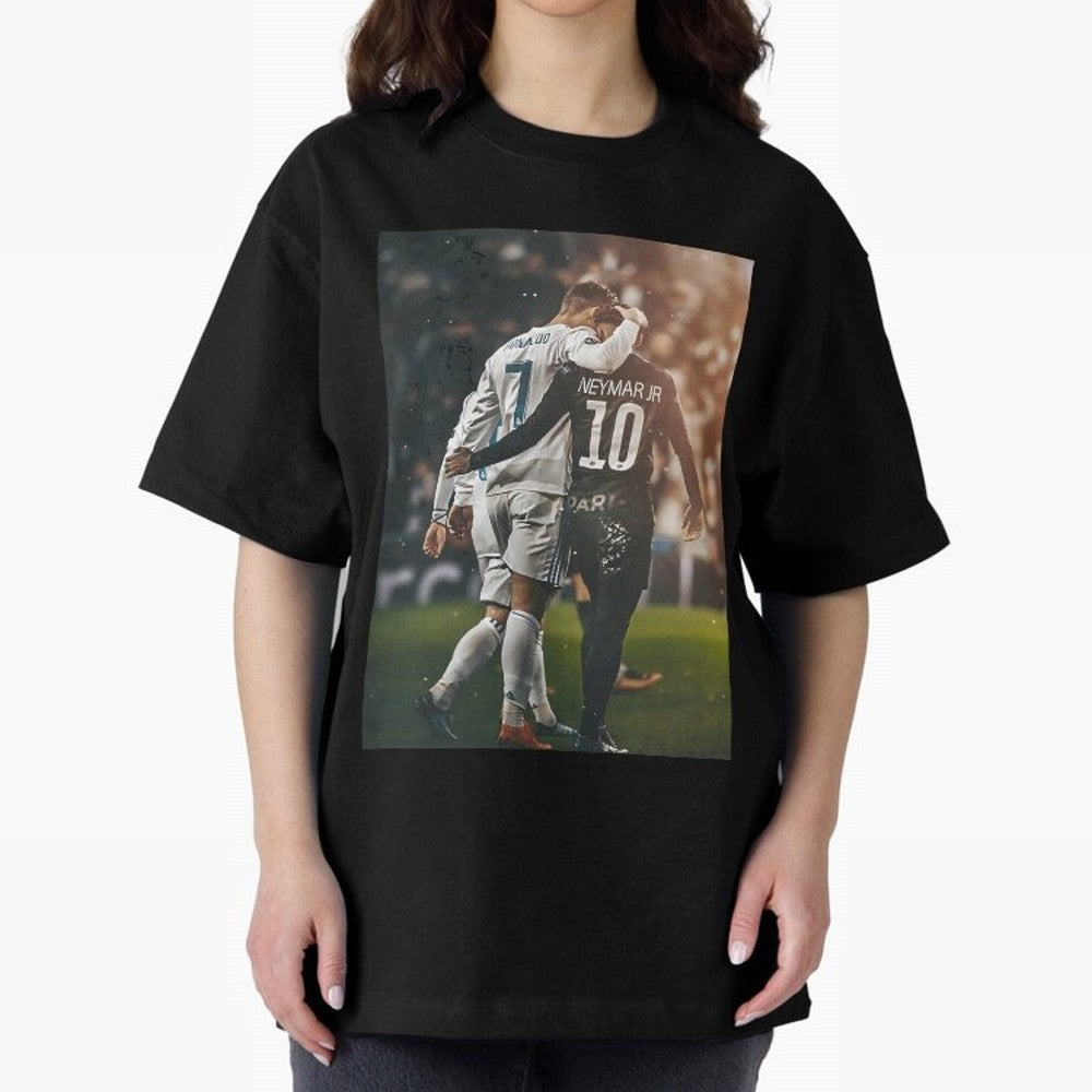 Neymar and Ronaldo Poster	 Oversized T-Shirt Embrace FIFA World Cup 2026 for Fans of CR7 and Messi and England, Bringing Goal Celebration Energy, Supporter Heritage, Football Icons and Worldwide Tournament Joy; Perfect for Fans, Collectors, Family