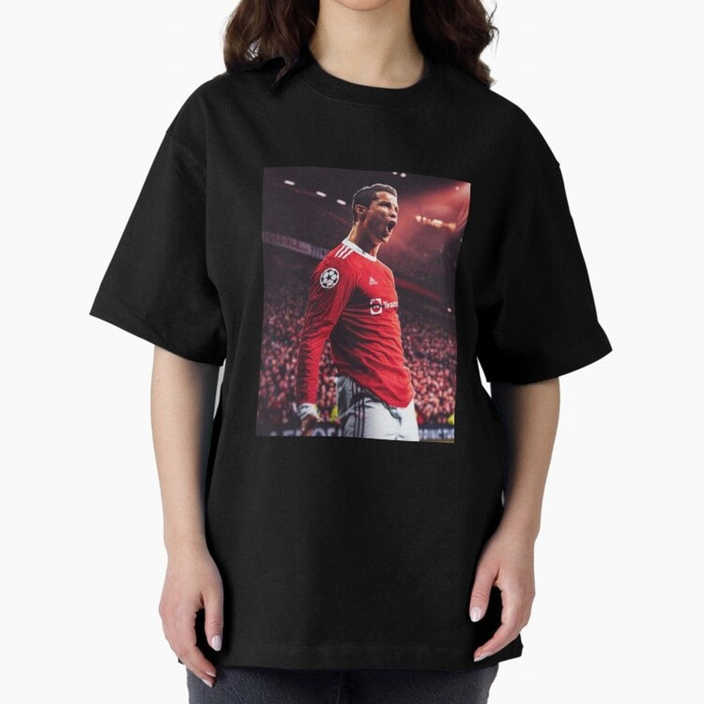 Cristiano Ronaldo CR7 Manchester Home 202122,Ronaldo Gifts, Ronaldo Best Selling , Ronaldo Top Item Oversized T-Shirt Feel the Trophy Chase of FIFA World Cup 2026 Spirit, Centered on England, France and Netherlands, Cristiano Ronaldo, Supporter
