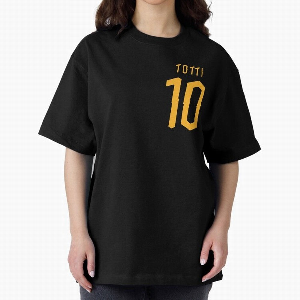 Totti 2020 Oversized T-Shirt Share the Excitement of Match Day Hype around FIFA World Cup 2026, CR7 and Messi, Portugal, Spain and Germany, Vintage Soccer Flavor, Modern Football Stars, National Flags and Final Night Emotion; Great for Supporters