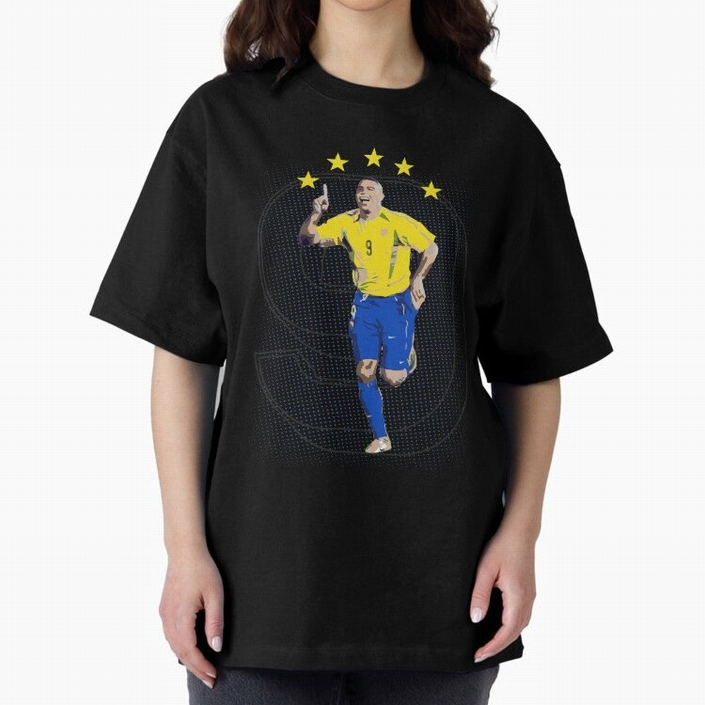 Ronaldo Fenomeno Oversized T-Shirt Share the Excitement of Global Football Passion for FIFA World Cup 2026 Group Stage, Built around Messi and Cristiano Ronaldo, France and Portugal, Vintage Soccer Flavor, Modern Football Stars, National Flags and