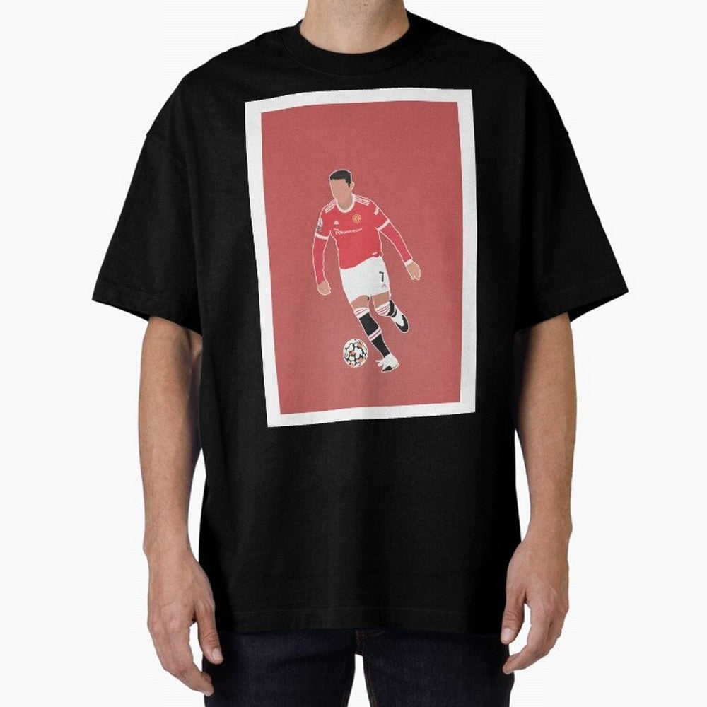 Cristiano Ronaldo 2 Oversized T-Shirt Fuel Your Fan Pride for Global Football Passion for FIFA World Cup 2026 USA Canada Mexico, Capturing Messi, France and Portugal, Championship Spirit, Famous Goals, Roaring Crowds and International Football
