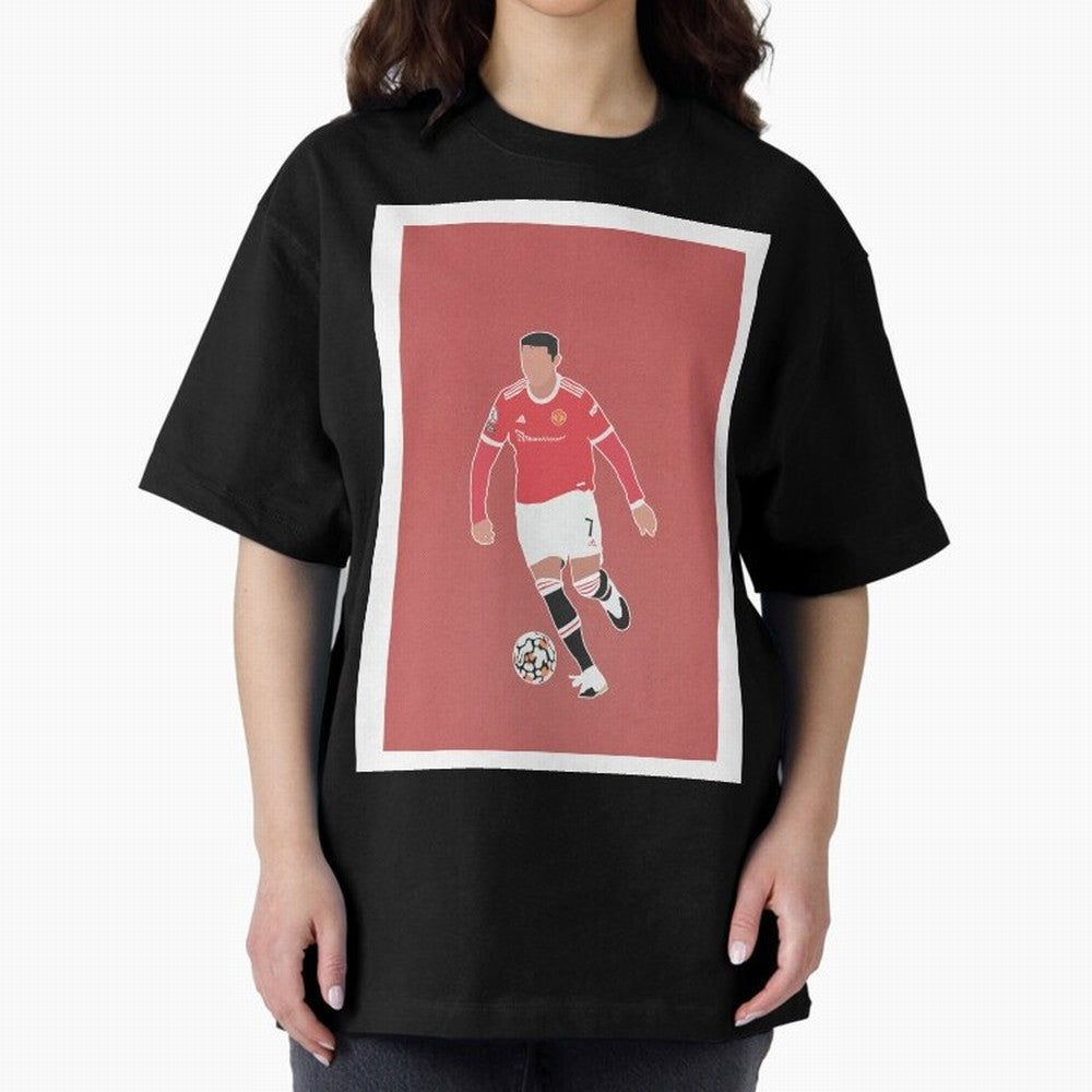 Cristiano Ronaldo 2 Oversized T-Shirt Fuel Your Fan Pride for Global Football Passion for FIFA World Cup 2026 USA Canada Mexico, Capturing Messi, France and Portugal, Championship Spirit, Famous Goals, Roaring Crowds and International Football