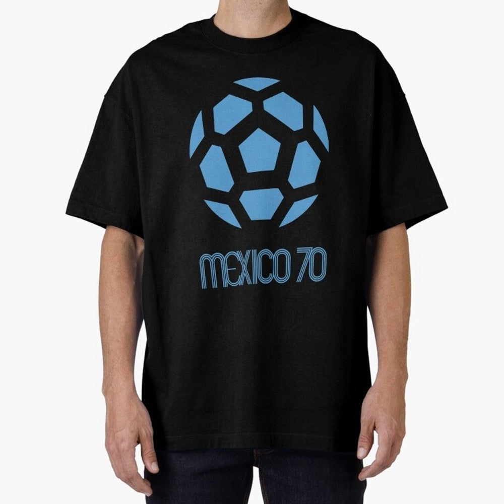 Retro World Cup 70 Logo Oversized T-Shirt Celebrate Fan Culture around Match Day Hype around FIFA World Cup 2026, Messi and Cristiano Ronaldo, Netherlands, Global Supporter Spirit, Legendary Goals, National Colors and Tournament Celebration; Made
