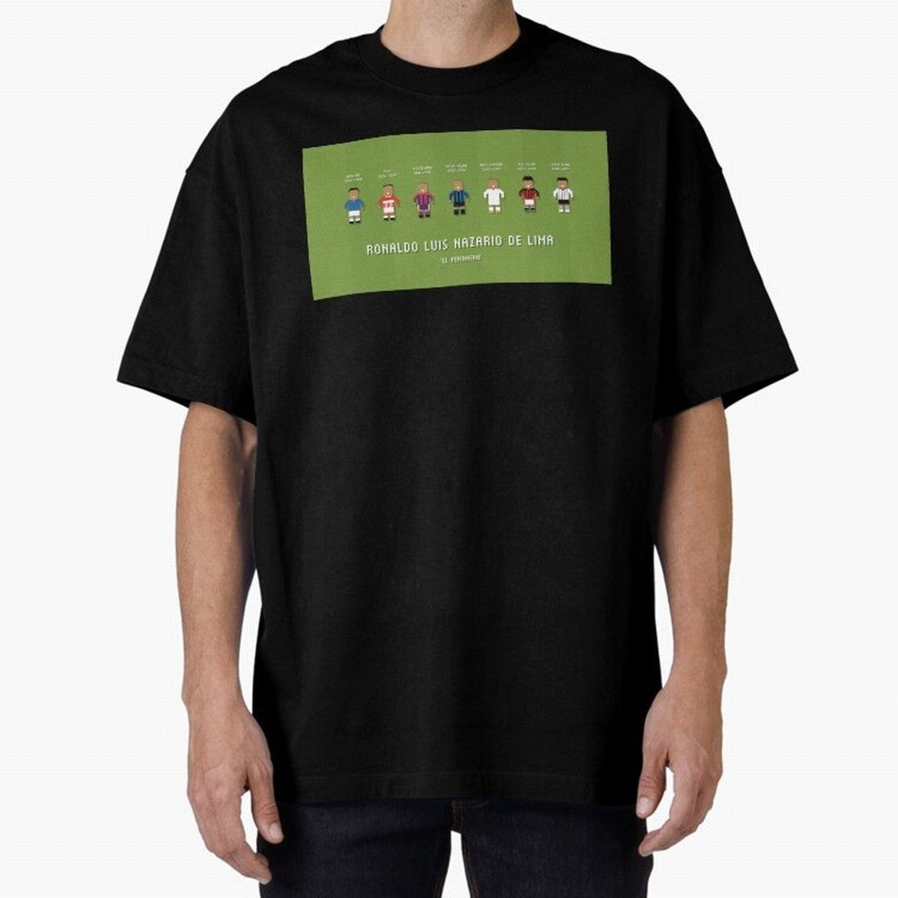 Ronaldo R9 Clubs Oversized T-Shirt Represent Football Lovers during Global Football Passion for FIFA World Cup 2026 Group Stage, Made for Cristiano Ronaldo, Haaland and CR7, England, Worldwide Fan Energy, Dramatic Goals, Stadium Lights and
