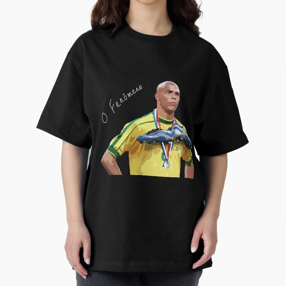 Ronaldo Il Fenomeno Oversized T-Shirt Turn Up for FIFA World Cup 2026 USA Canada Mexico for Fans of Neymar, Haaland and Cristiano Ronaldo and Argentina and Brazil, Bringing Classic Soccer Heritage, Championship Pressure, Fan Loyalty and