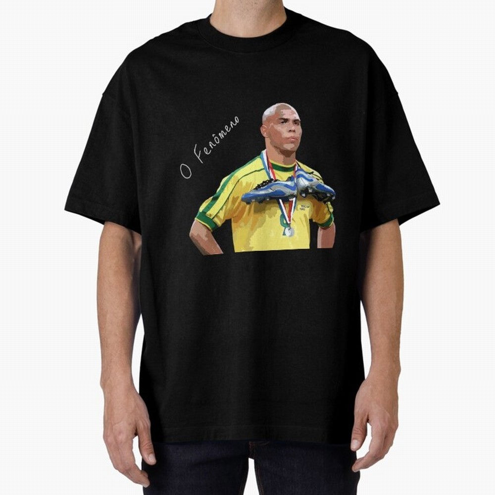 Ronaldo Il Fenomeno Oversized T-Shirt Turn Up for FIFA World Cup 2026 USA Canada Mexico for Fans of Neymar, Haaland and Cristiano Ronaldo and Argentina and Brazil, Bringing Classic Soccer Heritage, Championship Pressure, Fan Loyalty and