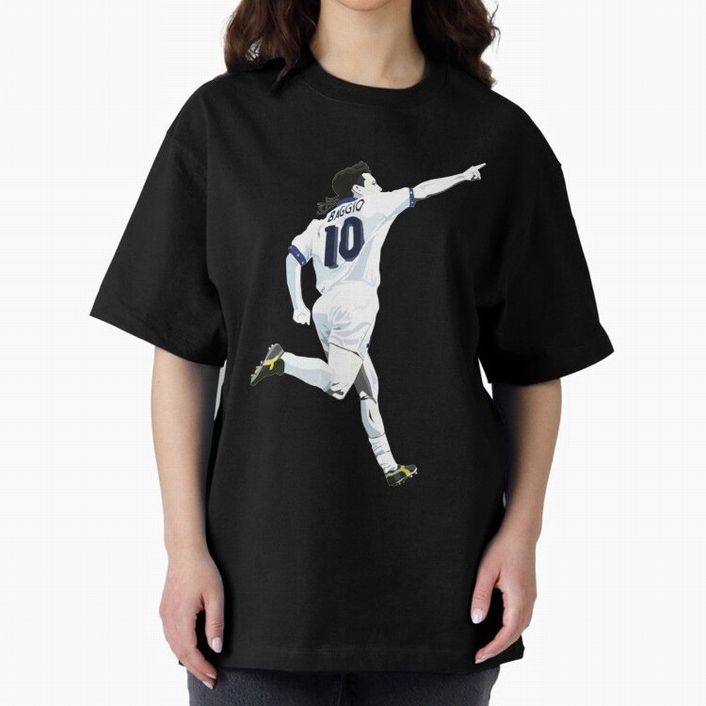 Roberto Baggio - Italy | Mbappe gift Oversized T-Shirt Celebrate Fan Culture around FIFA World Cup 2026 Group Stage Built around Mbappe and Neymar, Argentina Energy, Stadium Memories, Football Loyalty, International Chants and Championship