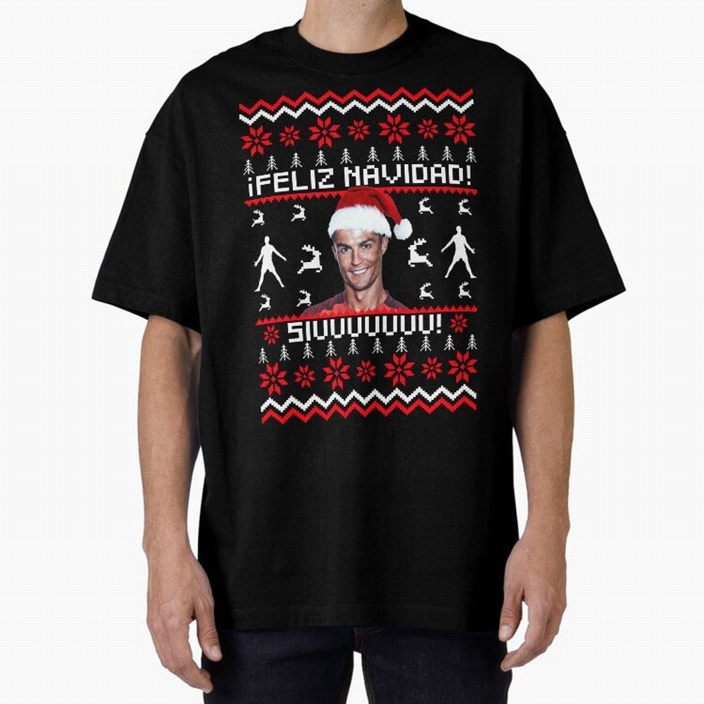 Cristiano Ronaldo El Bicho SIUU Ugly Sweater Oversized T-Shirt Celebrate Global Passion for Match Day Hype around FIFA World Cup 2026 Group Stage, Neymar, England and Germany, Football Passion, Legendary Performances, Festival Vibes and Supporter