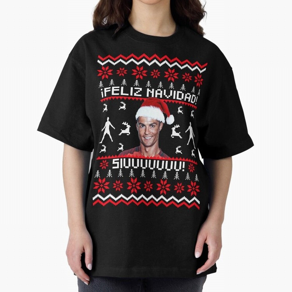 Cristiano Ronaldo El Bicho SIUU Ugly Sweater Oversized T-Shirt Celebrate Global Passion for Match Day Hype around FIFA World Cup 2026 Group Stage, Neymar, England and Germany, Football Passion, Legendary Performances, Festival Vibes and Supporter