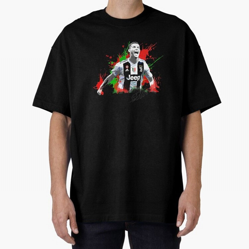 Cristiano Ronaldo Fan Oversized T-Shirt Bring Trophy Dreams to the FIFA World Cup 2026 Journey through Mbappe and Neymar Highlights, France and Portugal Pride, Stadium Memories, Football Loyalty, International Chants and Championship Tradition;